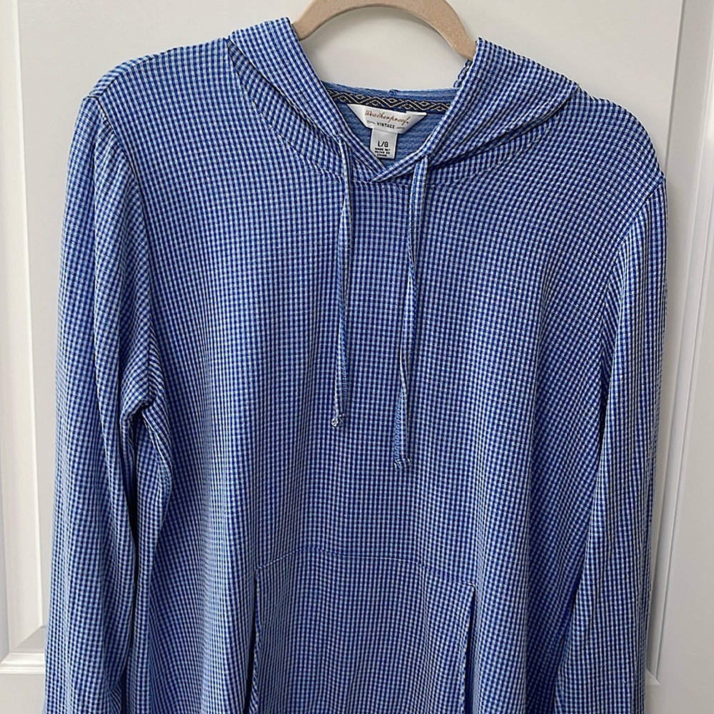 Weatherproof Vintage Hoodie Blue & White, size L